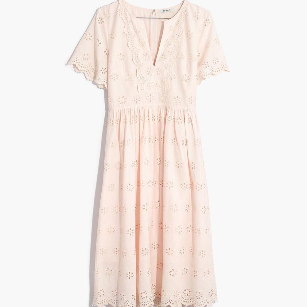 Madewell pink eyelet dress